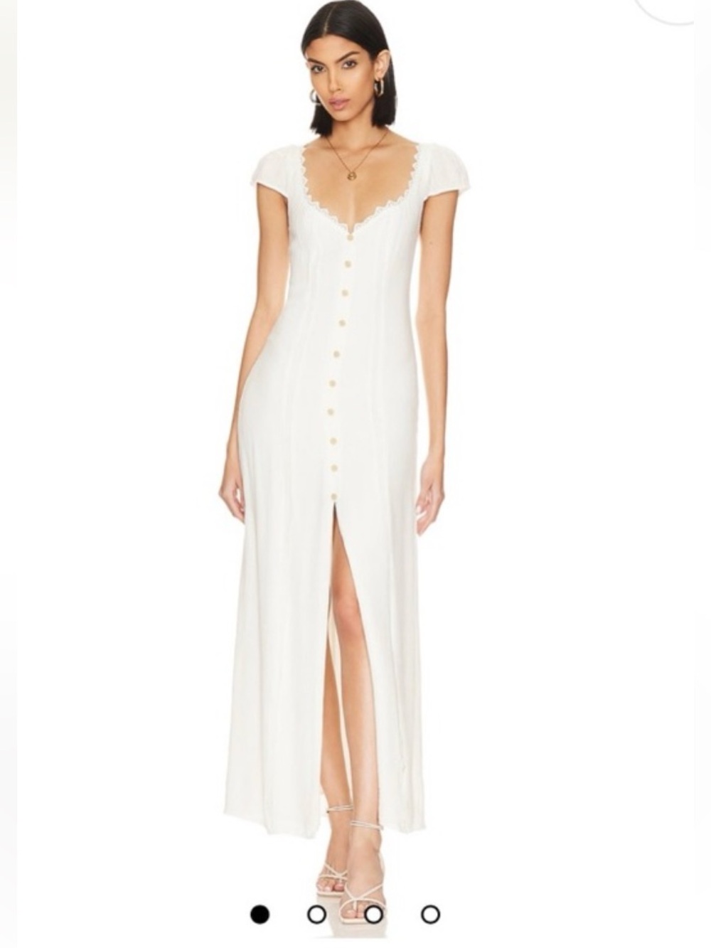 NWT House Of Harlow x Revolve Simone Cotton Blend Maxi Dress with Lace Trim M